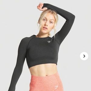 Gymshark black vital seamless crop top & leggings